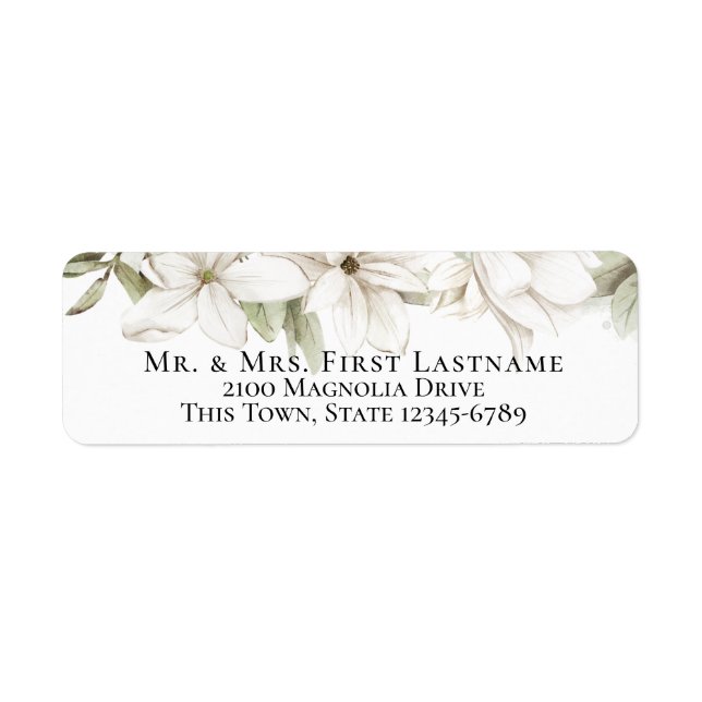 Magnolia Blossoms Address Label (Front)