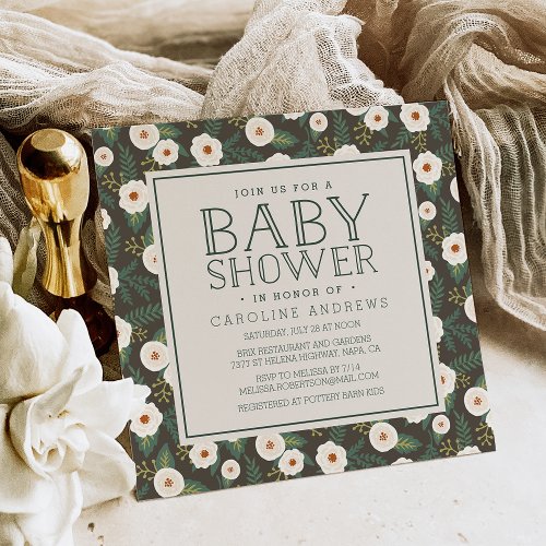 Magnolia Blossoms Baby Shower Invitation