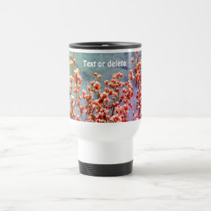 Magnolia Blossoms Blue Sky Floral Art Personalized Travel Mug