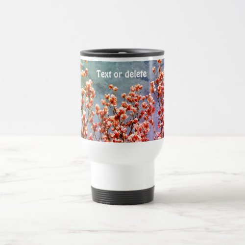 Magnolia Blossoms Blue Sky Floral Art Personalized Travel Mug