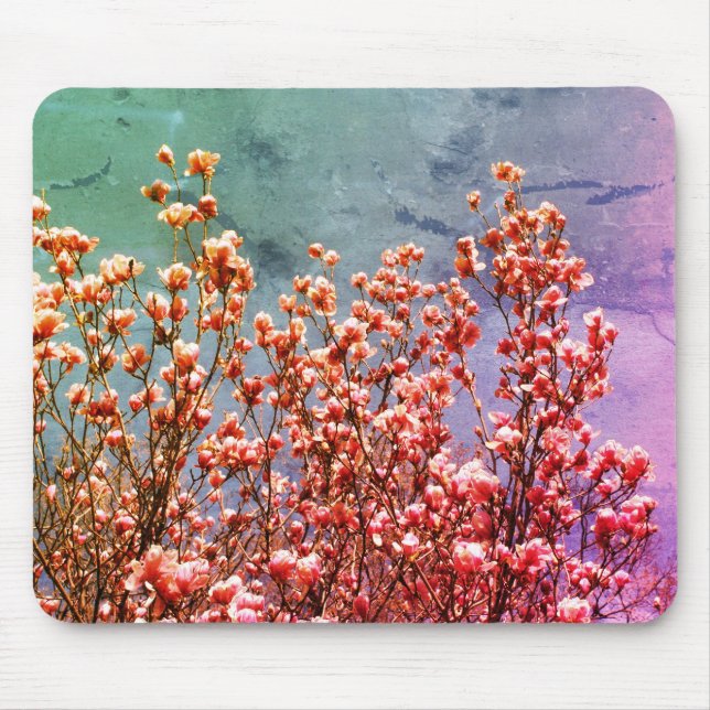 Magnolia Blossoms Blue Sky Flower Art Mouse Pad (Front)