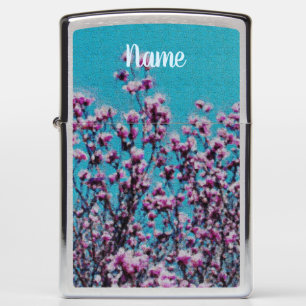 Magnolia Blossoms Blue Sky Painting Personalized Zippo Lighter