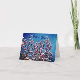 Magnolia Blossoms Blue Sky Thank You Card