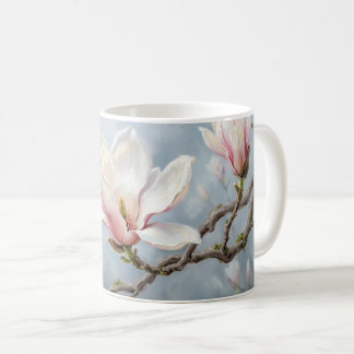 Magnolia Blossoms Ceramic Mug – Elegant Botanical