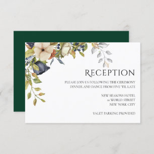 Magnolia Blossoms Elegant Violet Floral Greenery Invitation