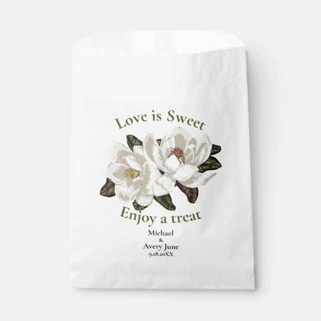 Magnolia blossoms favor bag (Front)