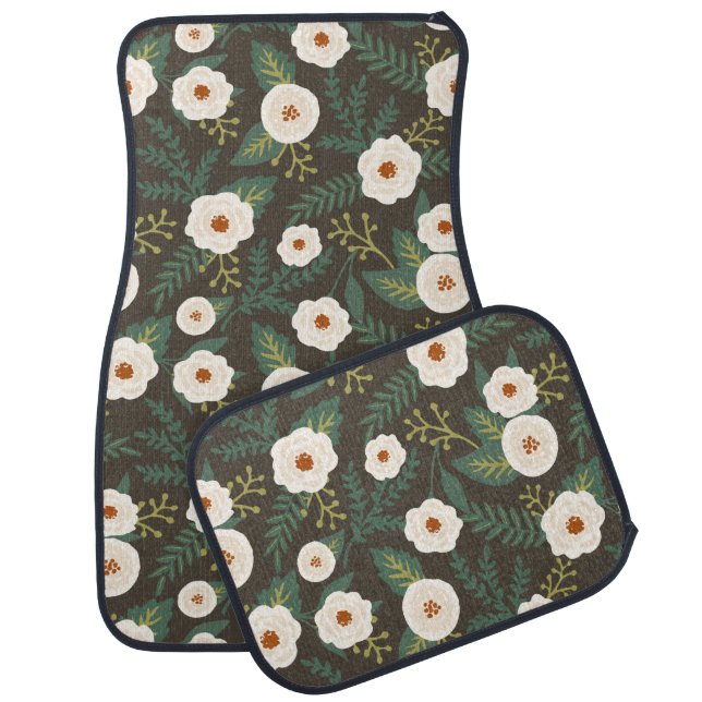 Magnolia Blossoms Floral Car Floor Mat (Set)