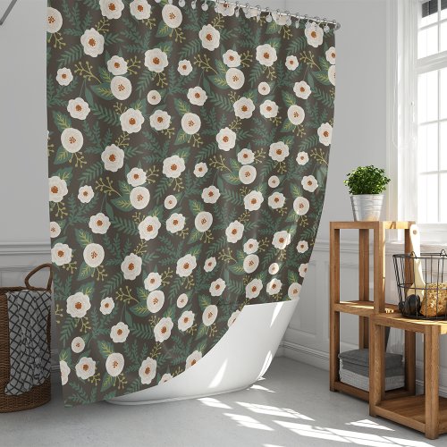 Magnolia Blossoms Floral Shower Curtain