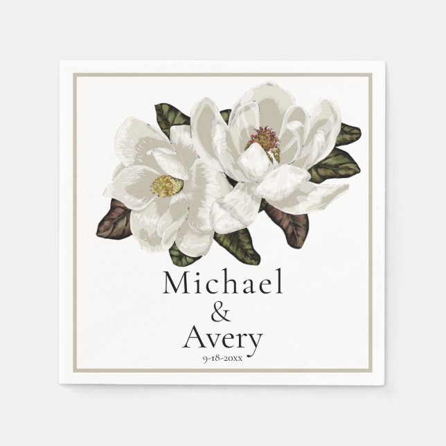 Magnolia blossoms napkins (Front)