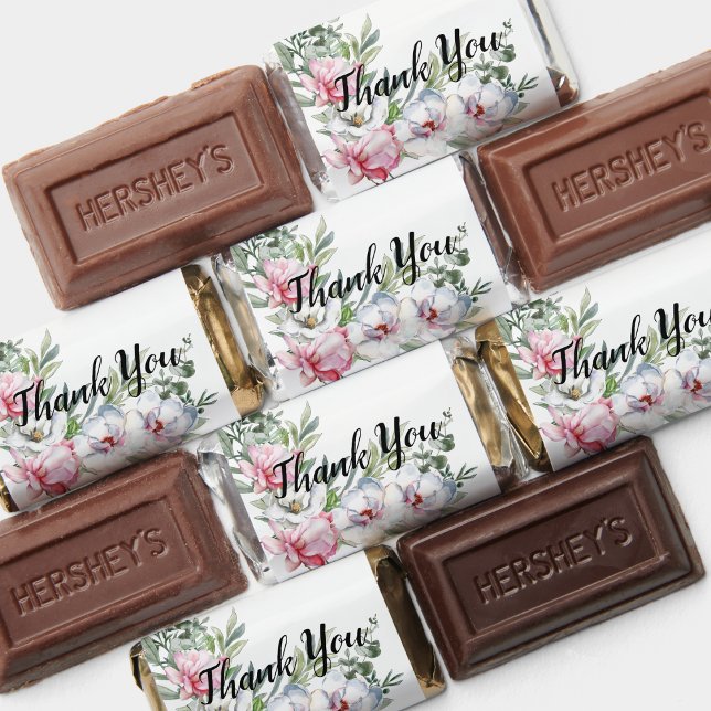 Magnolia blush pink white flowers candy wrapper hershey's miniatures (Creator Uploaded)