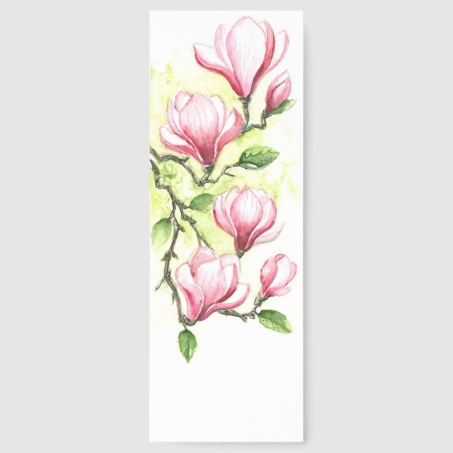 Magnolia Bookmark – Watercolor Art Print (Front)