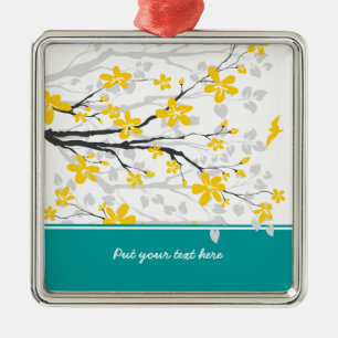 Magnolia branch and flowers custom ornament