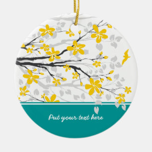 Magnolia branch and flowers custom ornament