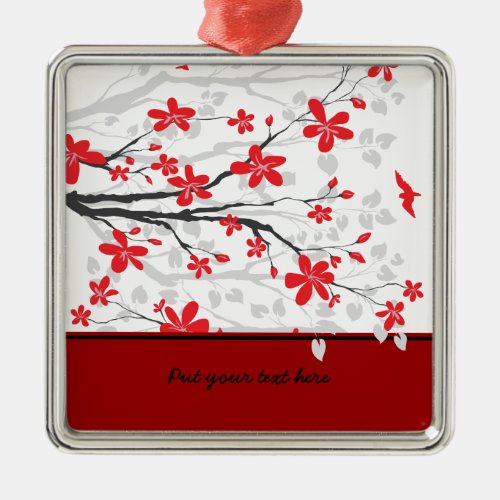 Magnolia branch and flowers custom ornament