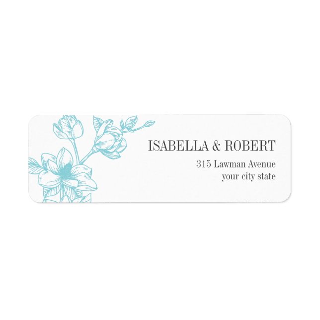 Magnolia Branch | Pale Blue | Wedding Return Label (Front)