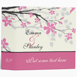 Magnolia branch pink wedding custom binder