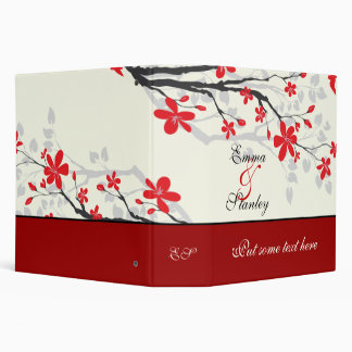 Magnolia branch red wedding custom binder