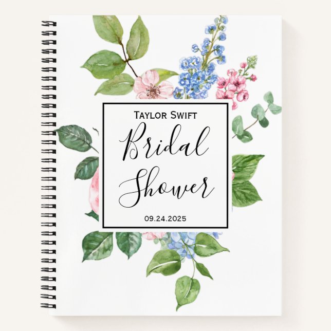 Magnolia Bridal Shower Gift List Notebook (Front)
