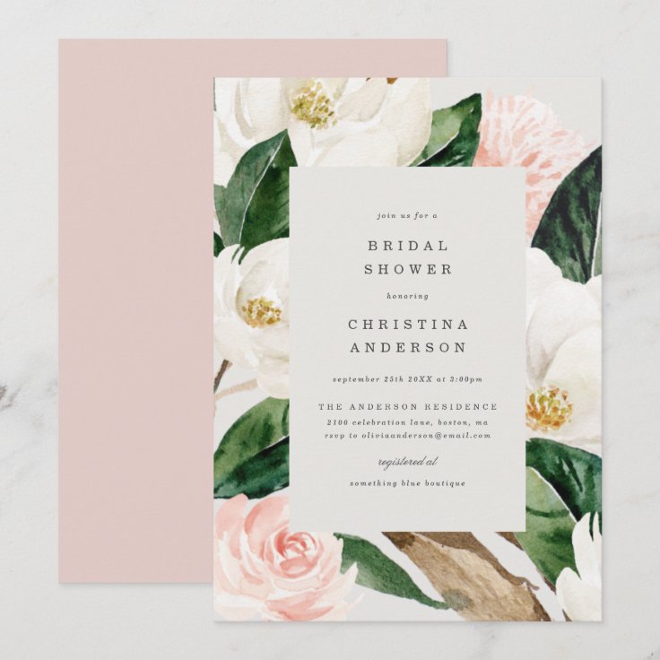 Magnolia Bridal Shower Invitation Zazzle