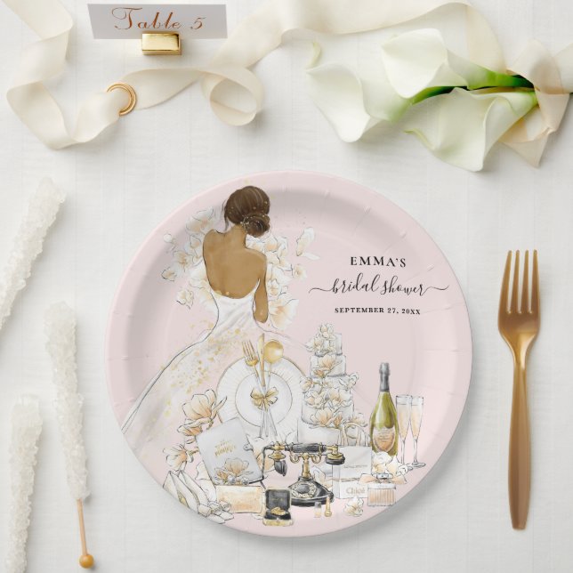 Magnolia Bride Bridal Shower Paper Plates (Wedding)