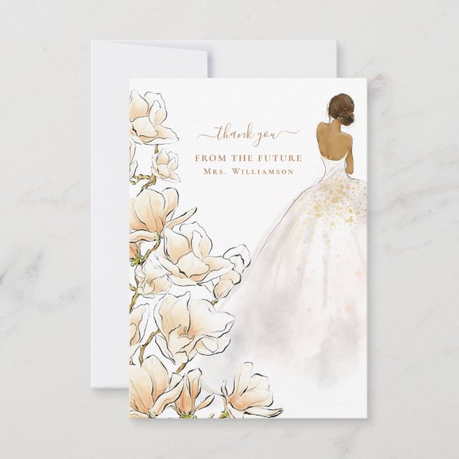 Magnolia Bride Future Mrs Thank You Card (Front)