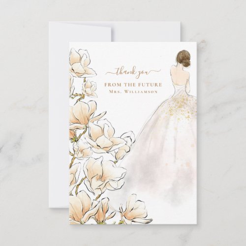 Magnolia Bride Future Mrs Thank You Card