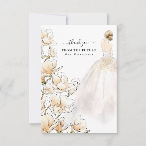 Magnolia Bride Future Mrs Thank You Card