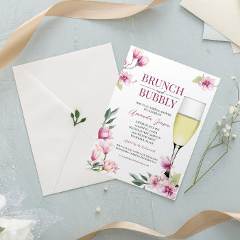 Magnolia Brunch And Bubbly Bridal Shower Invitation by starstreamdesign at Zazzle