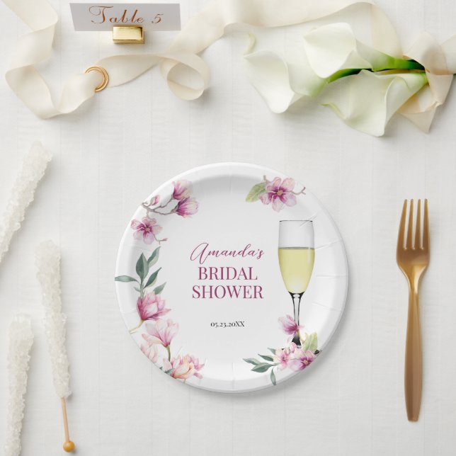 Magnolia Brunch and Bubbly   Paper Plates (Wedding)