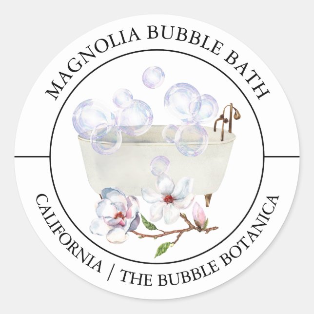 Magnolia Bubble Bath label (Front)