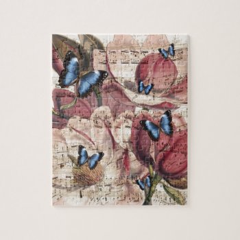 Magnolia Butterfly Jigsaw Puzzle by EveyArtStore at Zazzle
