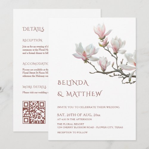 Magnolia Casual All-In-One Wedding Invitation