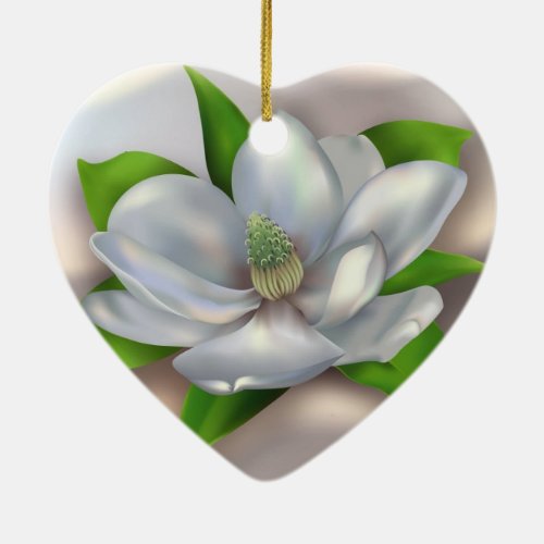 Magnolia Ceramic Ornament