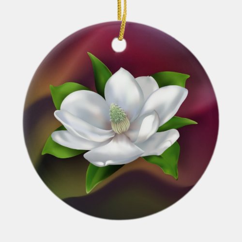 Magnolia Ceramic Ornament
