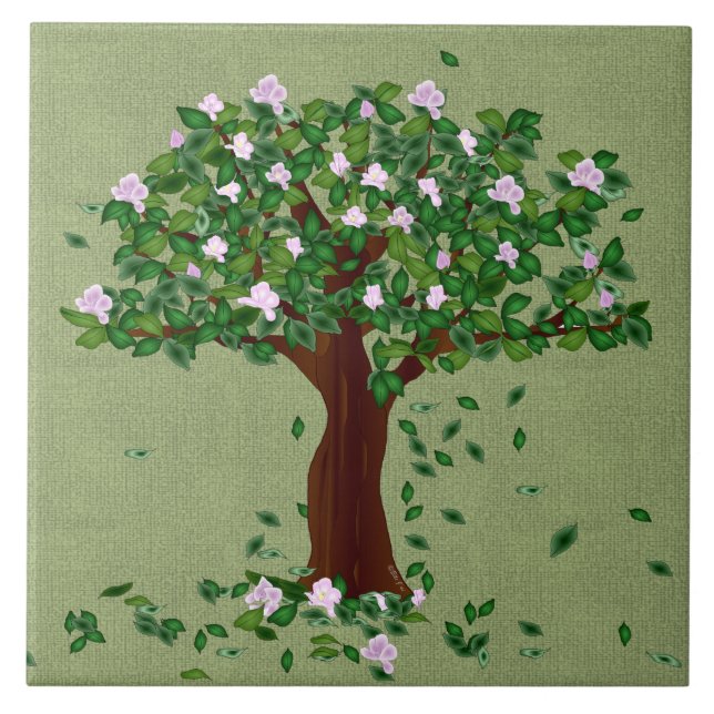Magnolia Ceramic Photo Tile (Front)