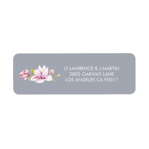 Magnolia Charm Floral Watercolor Label