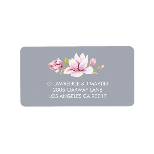 Magnolia Charm Floral Watercolor Label