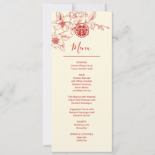 Magnolia Chinese Wedding Menu Card