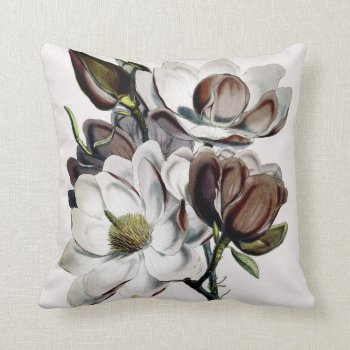 Magnolia Chocolate Dream Throw Pillow by EveyArtStore at Zazzle