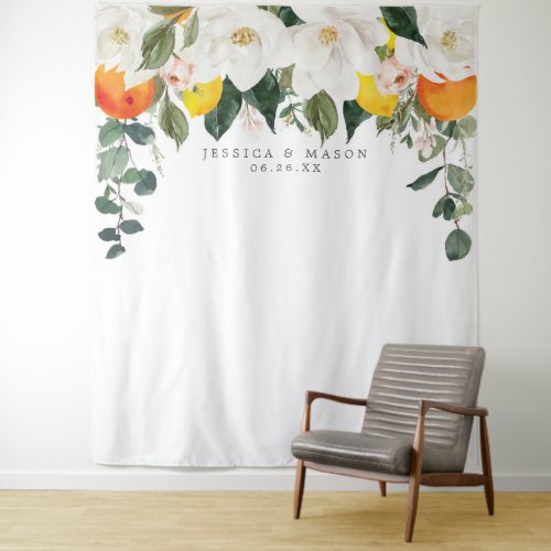 Magnolia Citrus Backdrop Photo Booth