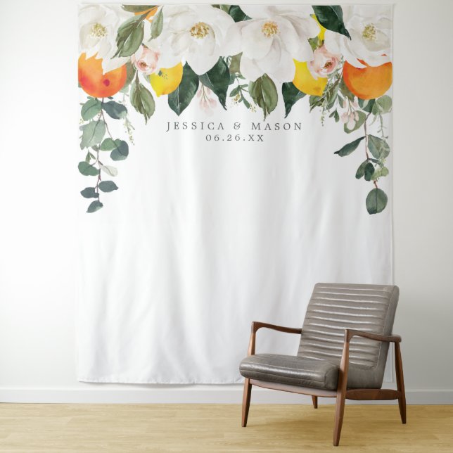 Magnolia Citrus Backdrop Photo Booth (In Situ)