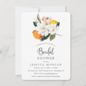 Magnolia Citrus Bridal Shower Invitation Card (Front)