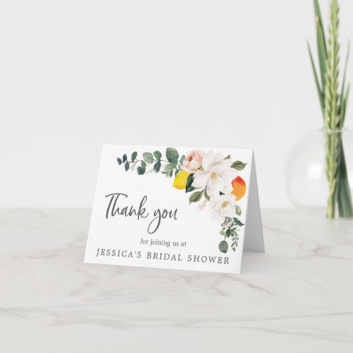 Magnolia Citrus Bridal Shower Thank You Cards