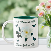 Magnolia Coffee Mugs, Personalized or Transfer