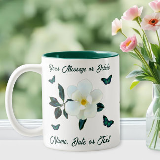 Magnolia Coffee Mugs, Personalized or Transfer Two-Tone Coffee Mug