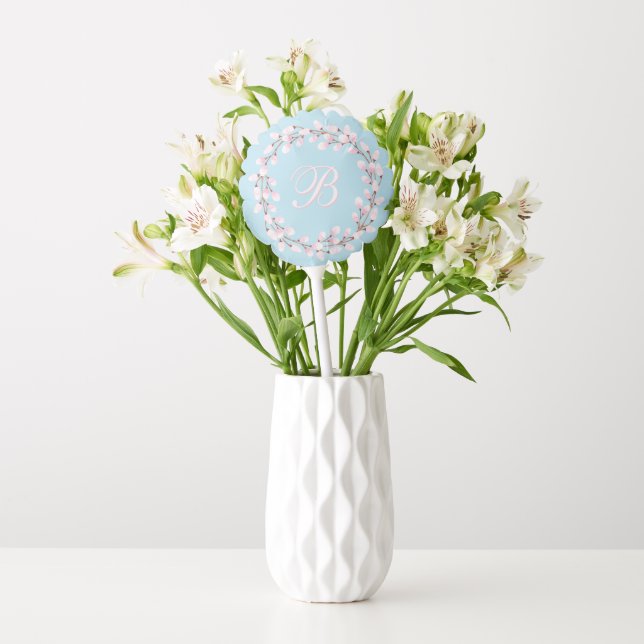 Magnolia Collection and Spun Sugar Blue Background Balloon (Vase)