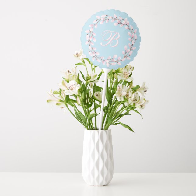 Magnolia Collection and Spun Sugar Blue Background Balloon (Vase)