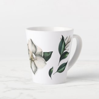 Magnolia Contemporary Botanical Latte Mug