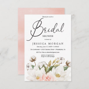 Magnolia Cotton Bridal Shower Invitation Card