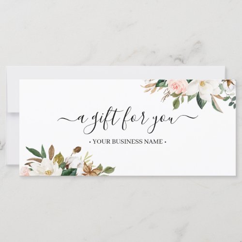 Magnolia  Cotton Leaves Business Gift Certificate